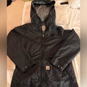 Carhartt Black Hooded Windbreaker Jacket